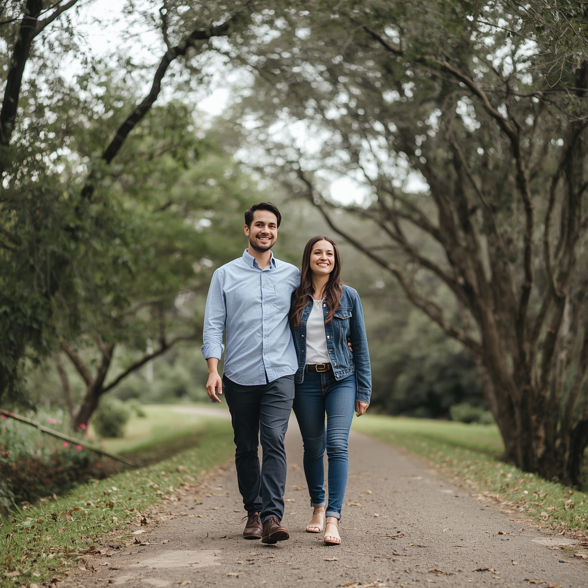 Couple in serene natural setting